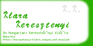 klara keresztenyi business card